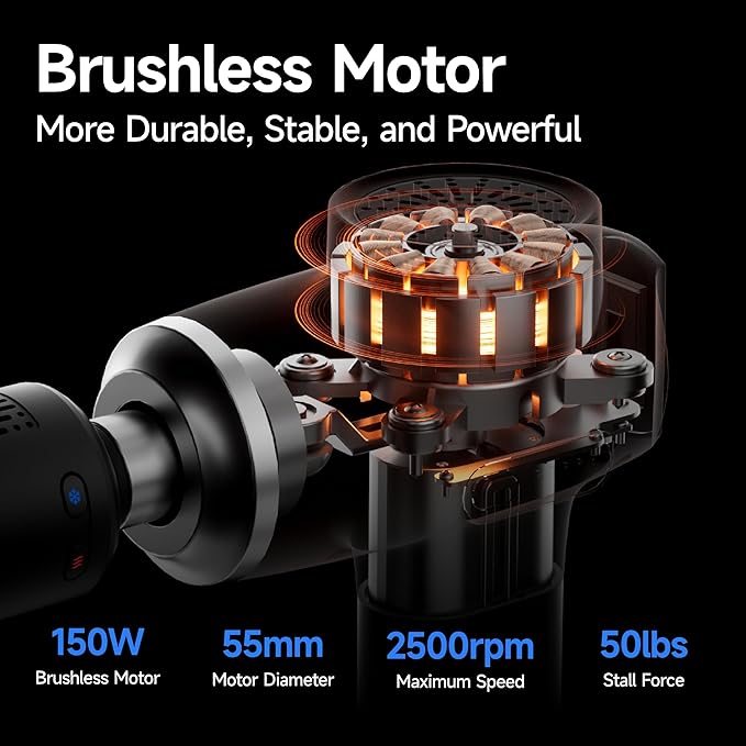 Percussion Massage Gun Deep Tissue with Heat and Cold, Portable Handheld Muscle Massager, Percussion Back Body Masajeador 12mm Amplitude for Athletes, Runner, Gifts for Men Women