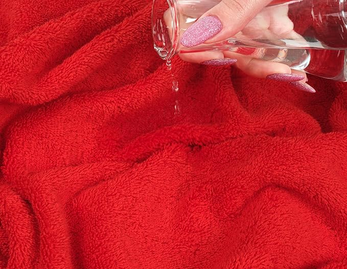 American Soft Linen Luxury Hand Towels for Bathroom, 600 GSM 100% Cotton Turkish 4 Piece Hand Towel Set, 600 GSM Hand Face Towels for Kitchen, Red Hand Towels