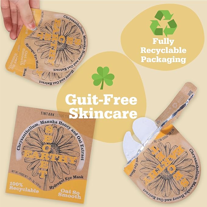 Oat Calm Repair 5′ Hydrogel Under-Eye Patches, 28 Pairs — 5-Minute Soothing for Sensitive Skin, Deep Hydration & Barrier Support — Ophthalmologist Tested