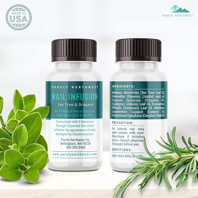 Toenail Fungus Extra Strength Solution-Thick Discolored Nail Repair, Ingrown Nails, Dry Cracked Nails & Cuticles-All Natural with Tea Tree & Oregano Oil: by Purely Northwest USA 1oz