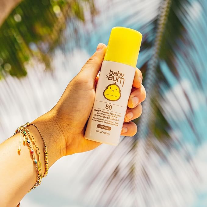 Sun Bum Baby Bum Mineral SPF 50 Roll-On Sunscreen - Vegan and Hawaii 104 Act Compliant (Without Octinoxate & Oxybenzone) - Broad Spectrum Moisturizing UVA/UVB - Roller Ball Sunscreen Lotion - 3 oz