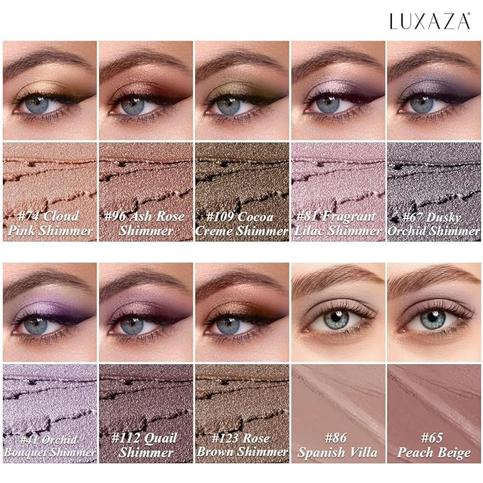 Plum Eyeshadow Stick Makeup Set 10PCS, Neutral Shimmer And Matte Cream Eye Shadow Palette, Metallic Bronze Smoky Eyeliner Brightener Crayon Pencil Kit, Ideal Gift for Women -Lilac Brown