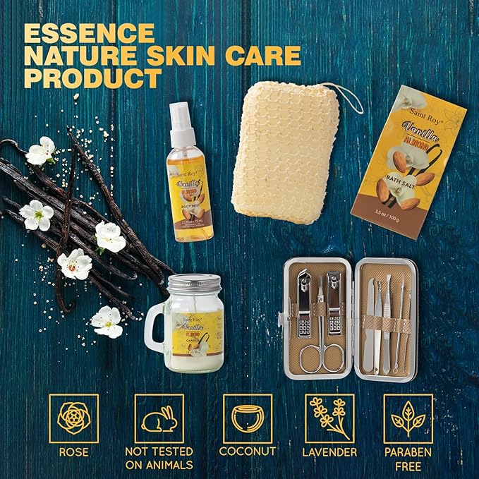 Spa gift baskets for women, Perfumes gifts for women 25 pcs for Women & Men Bath and Body Shower Bath Kit, Vanilla & Honey Almond birthday gifts bath gift Spa Kit, Mother's Day Gifts for Mom