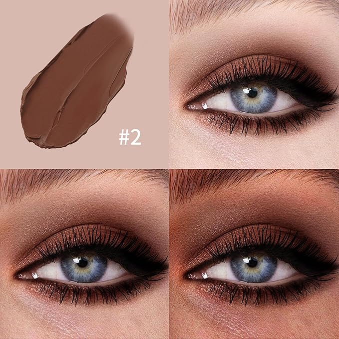 CHIFURE Eyeshadow Stick, Shimmer and Matte Cream Eye Shadow Brightener Sticks Eyeliner Pencil Crayon, Waterproof Long Lasting Eye Highlighter Stick Makeup,0.056 Oz(#2-Pecan)