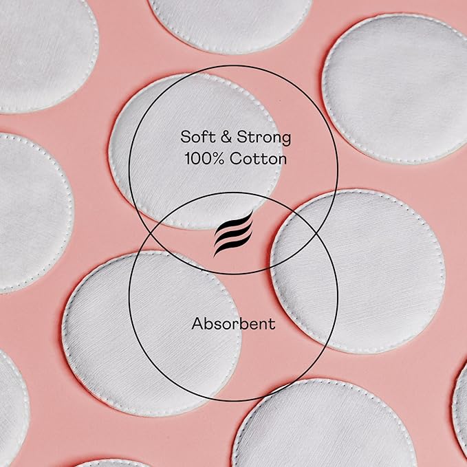 Swisspers Smooth Moves Ultra-Luxe Premium Cotton Rounds, Hypoallergenic Makeup Remover Pads for Sensitive Skin, USA Made, Vegan, Lint-Free, Paraben Free, 100 Count