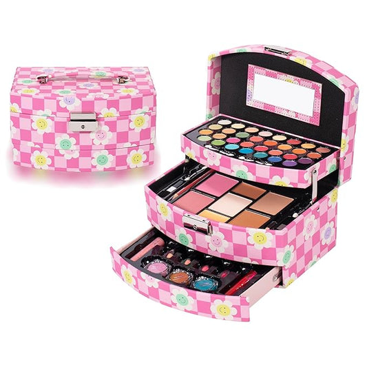 Hot Sugar Girls Makeup Kit for Birthday Gift, Christmas Makeup Set for Teens 10 12 13 16 Includes Real Cosmetics and Makeup Tools (Floral)