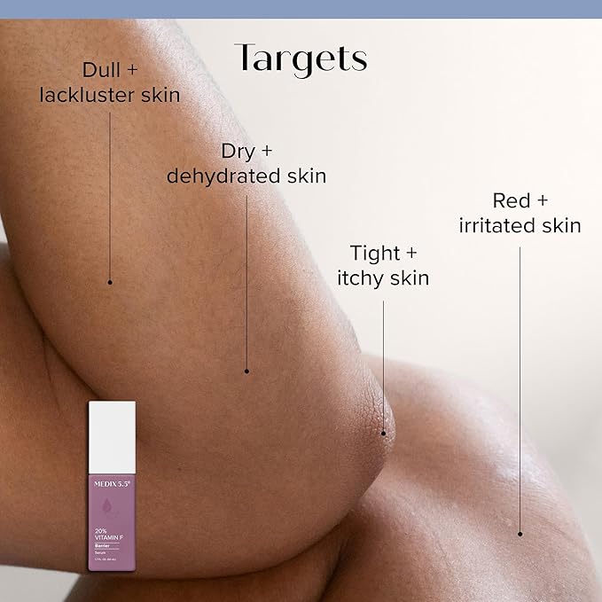 MEDIX Body & Face Moisturizer 20% Vitamin F Oil Body Booster & Face Serum | Concentrated Vitamin F + Vitamin E Oil Skin Care Super Serum For Crepey Skin & Protecting Skin Barrier, 2-Pack