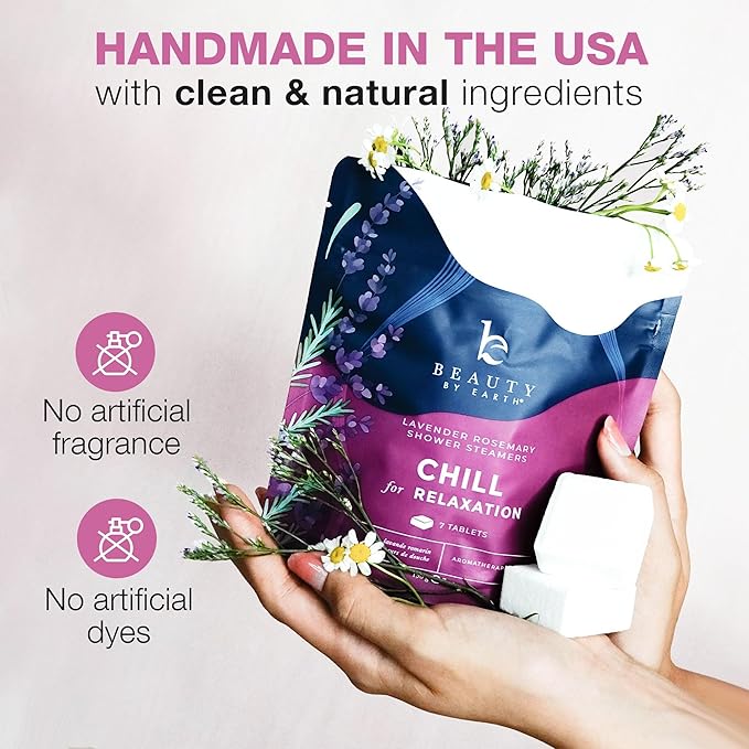 Shower Steamers Aromatherapy - USA Made with Natural Ingredients & Lavender Oil, Large Shower Bombs for Stress Relief, Relaxing Spa Gifts for Women & Men, Luxury New Mom & Nurse Gifts