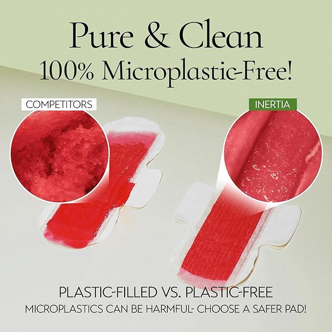 Truly Organic INERTIA Pads - The Prism with Wings for Women Regular Absorbency (40 Count) - The Best Absorbency, NO Petroleum-Based microplastic, Chlorine, or Fragrance. (Pack of 4)