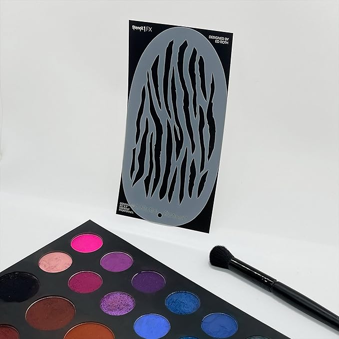 Stencil1FX - Zebra Stripes Eye Makeup Stencil for Costumes, Dress Up, Halloween, Cosplay, Arts, Face Painting
