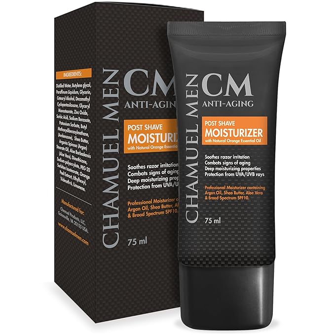 Anti Aging Daily Aftershave for Men - All Natural Mens Face Cream and Moisturizer with Argan, Shea & Aloe Facial Fuel for Sensitive, Dry, Oily or Combo Skin, 2.6 oz