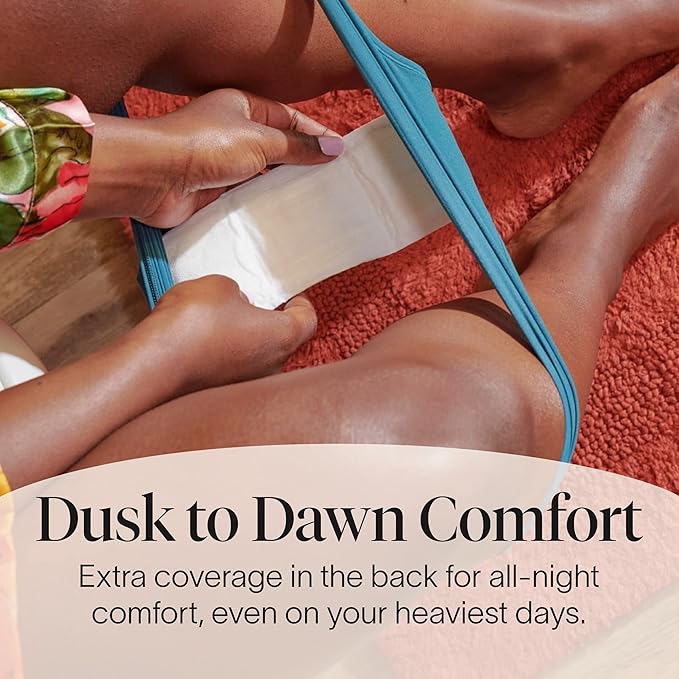 Cora 100% Organic Cotton Topsheet | Ultra Thin Period Pads with Wings | Overnight Absorbency | Ultra-Absorbent Sanitary Pads for Women (72 Count)