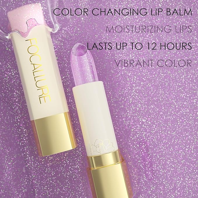 FOCALLURE Moisturizing Lipstick,Color Changing Tinted Lip Balm,Hydrating PH Lip Balm with Creamy Texture,Long Lasting High Pigmented Lip Stain,Charoite