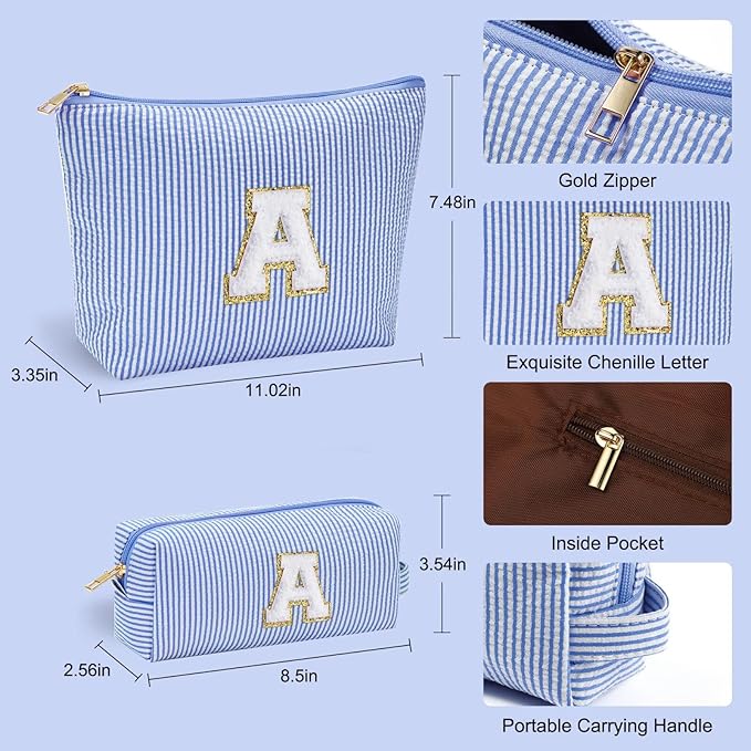 YOOLIFE Birthday Gifts for Teens Girls - Travel Makeup Bag | Personalized Gifts - Cute Travel | Initial Makeup Bag | Birthday Gifts for Women | Christmas Gifts for Teens Girls | Gifts for Girls L