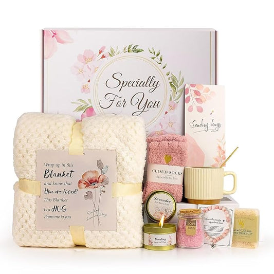 Self Care Gifts for Women Get Well Soon Gifts,Thinking of You Care Package Sympathy/Birthday Gift Baskets Inspirational Hug in a Box Gifts for Women,Mom,Her,Wife,Friend,Grandma