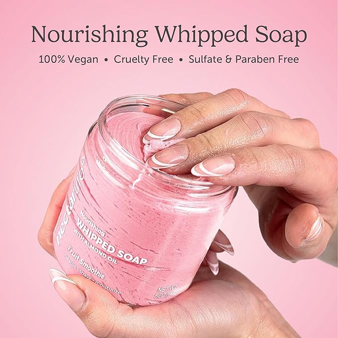 Nectar Life Whipped Soap and Shave Butter with Almond Oil, 5 Oz Each, 3 Scents - Lavender Blossom, Fruit Smoothie, Ocean Breeze
