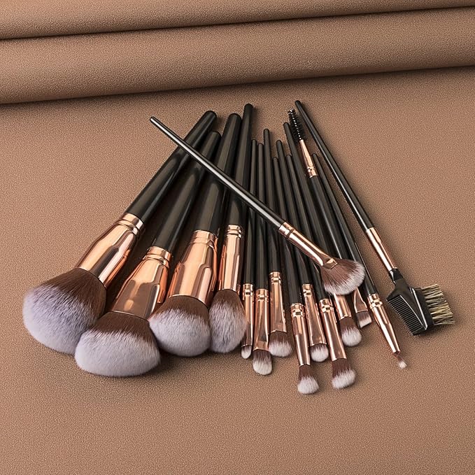 Makeup Brush 15Pcs Eye And Face Professional Makeup Brush Set, makeup brushes with lash comb, Makeup Brushes soft makeup brushes set, Eye Shadow Brush With Storage Bag and 5 beauty eggs