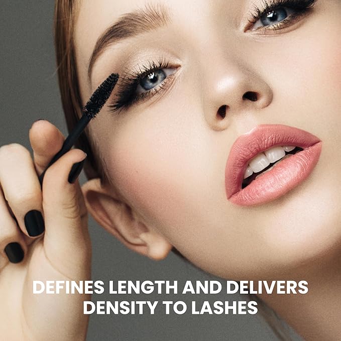 POISE Makeup HD Mascara Water-Resistant Formula | Extended Volume Fullness and Lash Definition Humidity and Smudge-Proof Eye Lashes Mascara, Black