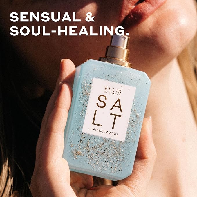 Ellis Brooklyn Salt Eau de Parfum, Fragrance with Ambergris, Tahitian Tiare, Ylang Ylang & Sandalwood - Tropical, Sensual Scent for Women - Vegan, Cruelty-Free Paraben-Free, 100ml / 3.4 Fl Oz