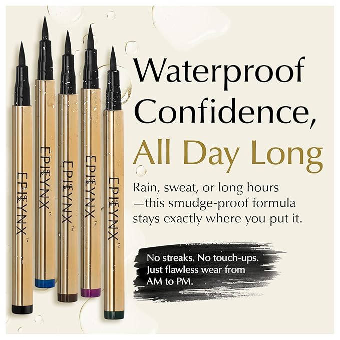 Waterproof Eyeliner - Smudge-Proof Liquid Eyeliner Pen with Precision Tip for Smooth, Long-Lasting Application - Vegan, Hypoallergenic & Gluten-Free Eye Liner - 5 Shades 2mL each Gift Set