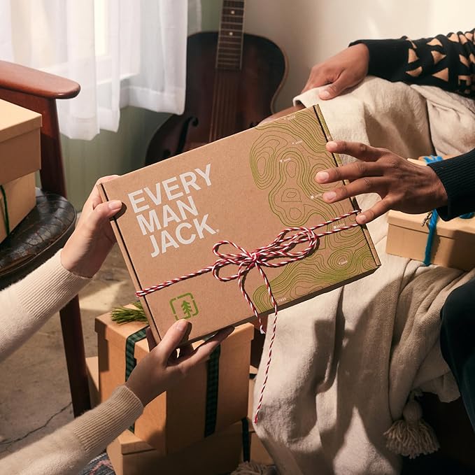 Every Man Jack Men’s Coconut + Driftwood Bath and Body Gift Set - Round Out His Routine with Body Wash, 2-in-1 Shampoo, Deodorant & Face Wash