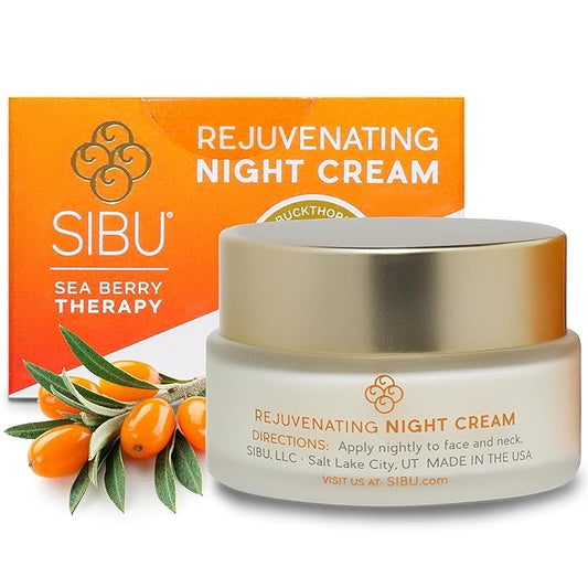 sibu Rejuvenating Night Cream (1 oz), Made With Premium Himalayan Sea Buckthorn & Hyaluronic Acid – Hydrates, Smooths Wrinkles, and Repairs Aging, Sun-Damaged Skin