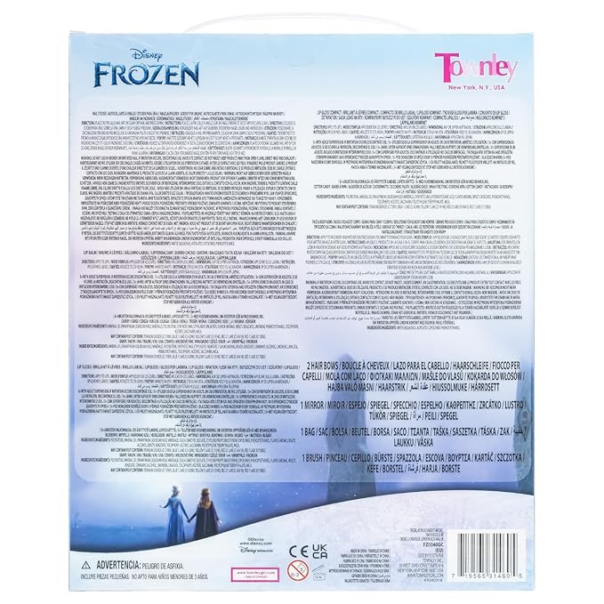 Disney Frozen - Townley Girl Super Sparkly Cosmetic Beauty Makeup Set For Girls with Clips, Lip Gloss, Nail Stickers, Lip Balm, Nail Gems and Mirror For Parties, Sleepovers & Makeovers