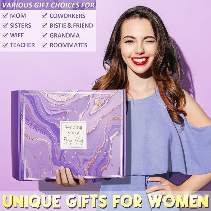 Birthday Gifts for Women Self Care Gifts Get Well Soon Gifts, Lavender Relaxing Spa Gifts Basket Care Package w/ Flannel Blanket 40 OZ Tumbler, Mothers Day Gifts for Mom Her Wife Friends Sister Wife