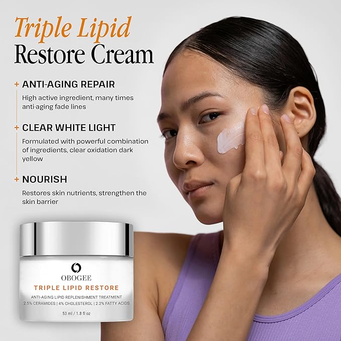 Triple Lipid-Peptide Cream: Enriched with Lipids, Ceramides, Peptides, Hyaluronic Acid, and Fatty Acid for Firming, Anti-Aging and Plumping Face Moisturizer (53 ml /1.8 fl oz)