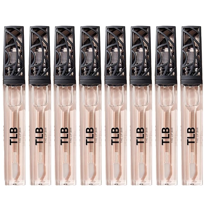 The Lip Bar - Lip Gloss, Minimalist (Clear) 8-Pack - Gloss Up Sheer Finish - Smooth, Not Sticky Formula - Moisturizing Coconut Oil, Olive Oil, Argan Oil & Vitamin E - Vegan & Cruelty Free - .30 fl oz