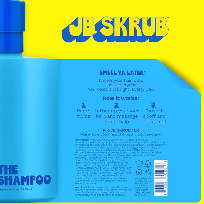 JB SKRUB The Hair and Body Wash Super Duo - No Harsh Ingredients - Conquer Adolescent Funk with Confidence - 14oz.