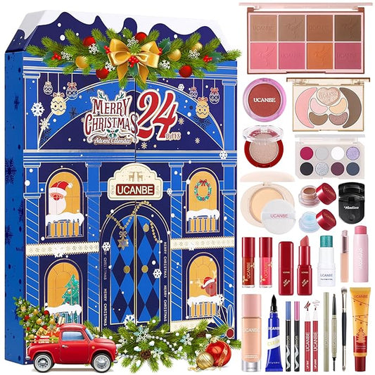 UCANBE Luxury Makeup Advent Calendar 2025, 24 Days Christmas Makeup Gift Set for Adult Women & Teen Girls, 2025 Xmas Beauty & Cosmetic Countdown Calendar Holiday Surprise Limited-Edition Make Up Gifts Kit