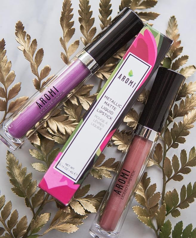 Aromi Peachy Tan Metallic Liquid Lipstick | Sepia Bronze Lip Color with Shimmery Finish, Vegan, Cruelty-free, Long-Lasting, Handmade (Peachy Tan)