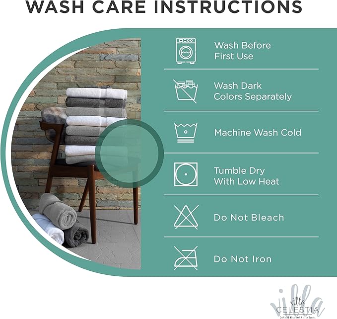 100% Cotton Bath Towel Set of 18-4 Bath Towels, 6 Hand Towels, 8 Wash Cloths, Sustainable, Soft, Highly Absorbent, Combed Cotton 18 Piece Set for Hotels, Spa, Bathroom, Dorm, Teal