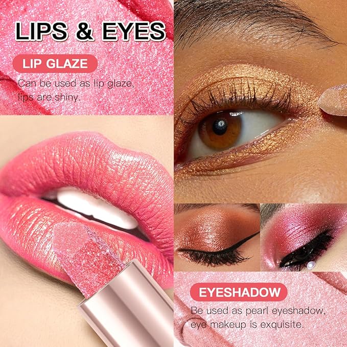 USHAS 6pc Diamond Shimmer Lipstick Set - Dark Red Pink Purple Mauve Glitter Sparkly Glossy Metallic Sparkle Waterproof Lipstick for Women (6 Count (07-12), Pack of 1)