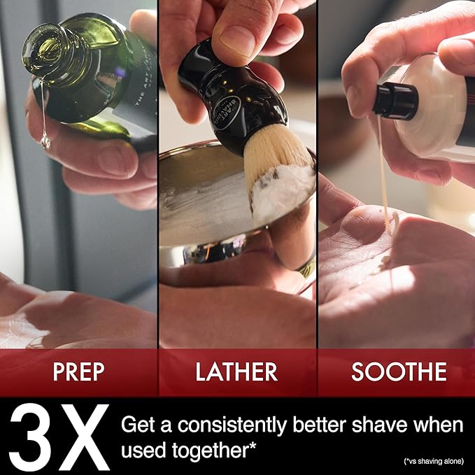 The Art of Shaving Icon Duo Kit – Sandalwood Shaving Cream (5 oz) and Shaving Brush – Prevents Shaving Burn for the Perfect Shave – Suitable for All Skin Types