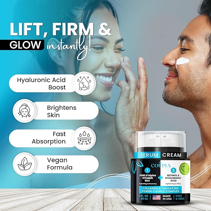 2 in 1 Retinol Moisturizer Cream, Tightening & Lifting Neck Cream, Advanced Anti-Aging Face Moisturizer, Reduces Fine Lines & Wrinkles for Neck & Face & Chest (60 ml/2 oz)