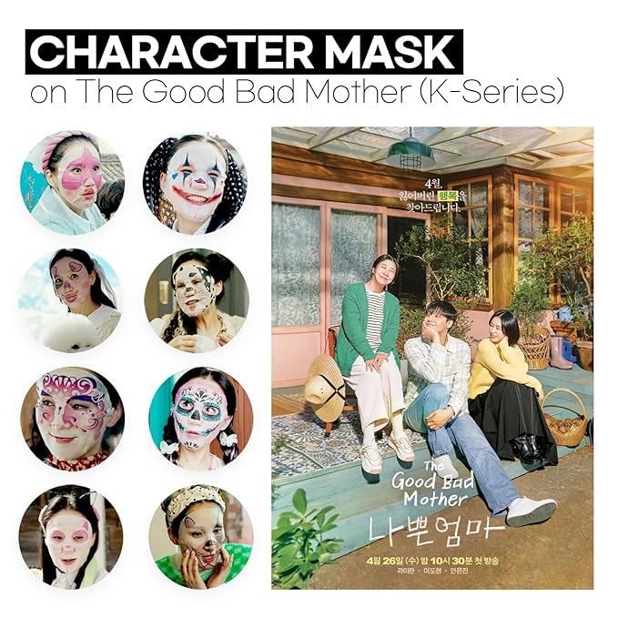 Epielle Animal Character Sheet Masks 6 Pack, Moisturizing & Hydrating Face Mask with Hyaluronic Acid & Fruit Extract, Korean Skin Care, Girls Spa Party Favors, Sleepover, Self Care Gifts for Women