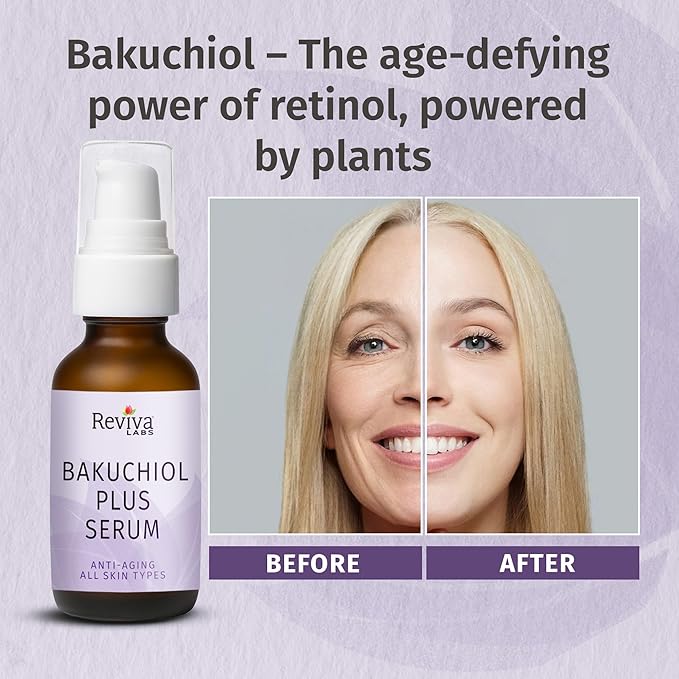 Reviva Labs Bakuchiol Serum – Natural Retinol Alternative Serum for Face with Alfalfa & Artichoke Extract – Hydrating Vegan Formula for Smoother, Firmer, Radiant-Looking Skin – 1 Fl Oz