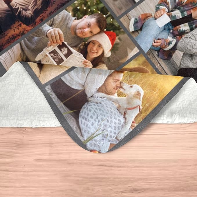 Custom Blanket with Picture Text Customized Thow Blanket Personalized Blankets Customize Gifts for Mom Dad Couple Girlfriend Boyfriend Wife Husband