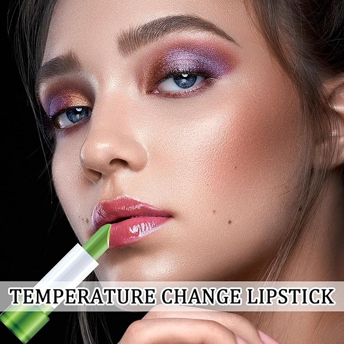 4 Pack Aloe Vera Color Changing Lipstick Set,Magic Temperature Color Change Lip Gloss Makeup Set,Waterproof Tinted Lip Balm Moisturizer,Long Lasting Nutritious Moisturizing PH Mood Lipstick for Women
