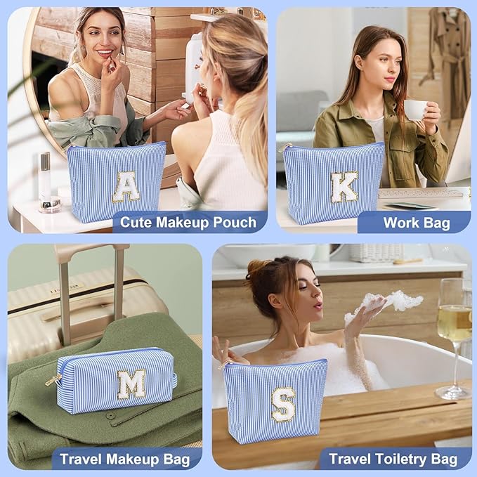 YOOLIFE Personalized Gifts for Women, Make Up Bag Initial Makeup Bag Cute Makeup Bag Beauty Bag Unique Mothers Day Valentine'S Day Christmas Gifts Girlfriend Wife Sister Gifts for Her Women G