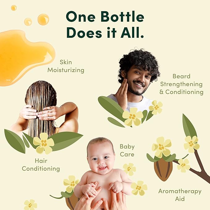 HobaCare Organic Unrefined Jojoba Oil for Nails, Cuticles, Dry Skin, Beard, Scalp Massage – Mini Travel Size 100% Pure Hexane Free Natural Carrier Oil for Skincare, Hair, Shaving Aftercare (4.22 oz)