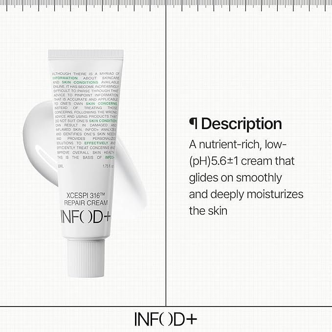 INFODPLUS Repair Cream 50ml – Exosome & Ceramide Complex | Barrier Repair, Hydrating, Anti-Aging Face Moisturizer for Sensitive Skin