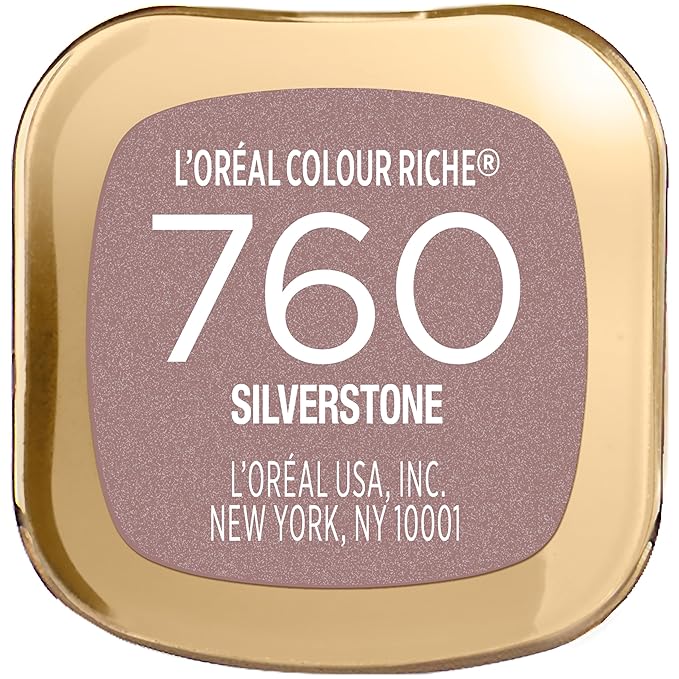 L'Oreal Paris Colour Riche Original Creamy, Hydrating Satin Lipstick with Argan Oil and Vitamin E, Silverstone, 1 Count (Pack of 2)