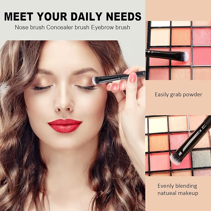 Raffaello Makeup Brushes 15Pcs Makeup Brush Set Premium Synthetic Powder Foundation Contour Blush Concealer Eye Shadow Blending Liner Make Up Brush Kit