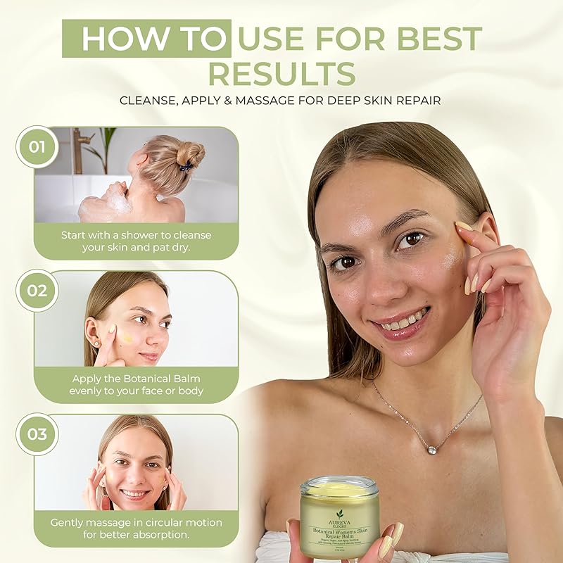 Botanical woman’s skin repair balm – Anti-Aging Moisturizer for Face, Body, Neck & Décolleté – Soothes Redness, Dryness, Itchy Skin – Calendula, Chamomile, Ginseng – 2oz Unscented