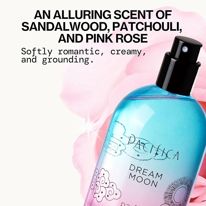 Pacifica Dream Moon Spray Perfume 2 fl oz – Bergamot, Pink Rose, Vanilla, Sandalwood & Patchouli – Clean, Vegan & Cruelty-Free Natural Perfume