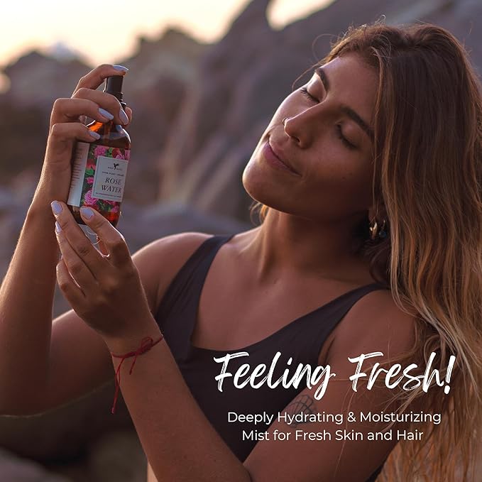 Rose Water Spray for Face by Baja Basics - Pure, Organic Facial Toner for Hair and Aromatherapy Large 4 oz