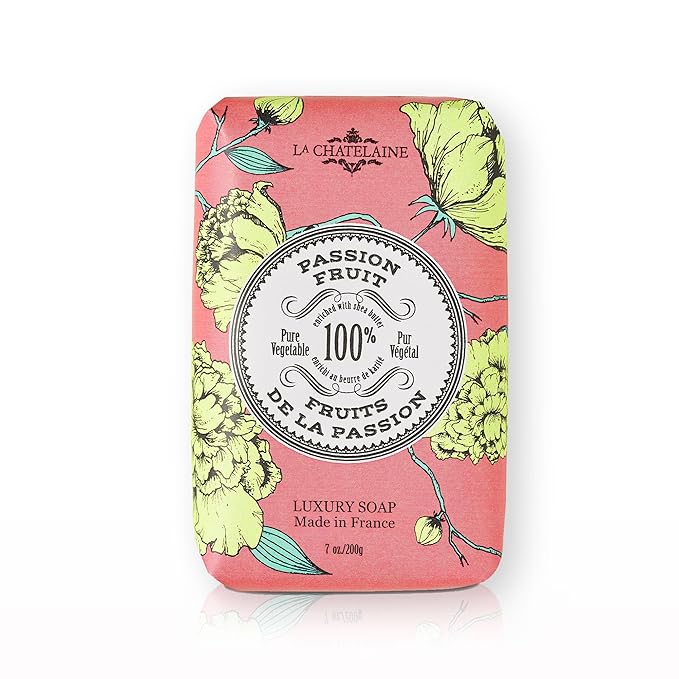 La Chatelaine Luxury Bar Soap | Natural Shea Formula (Passion Fruit, 7 oz)